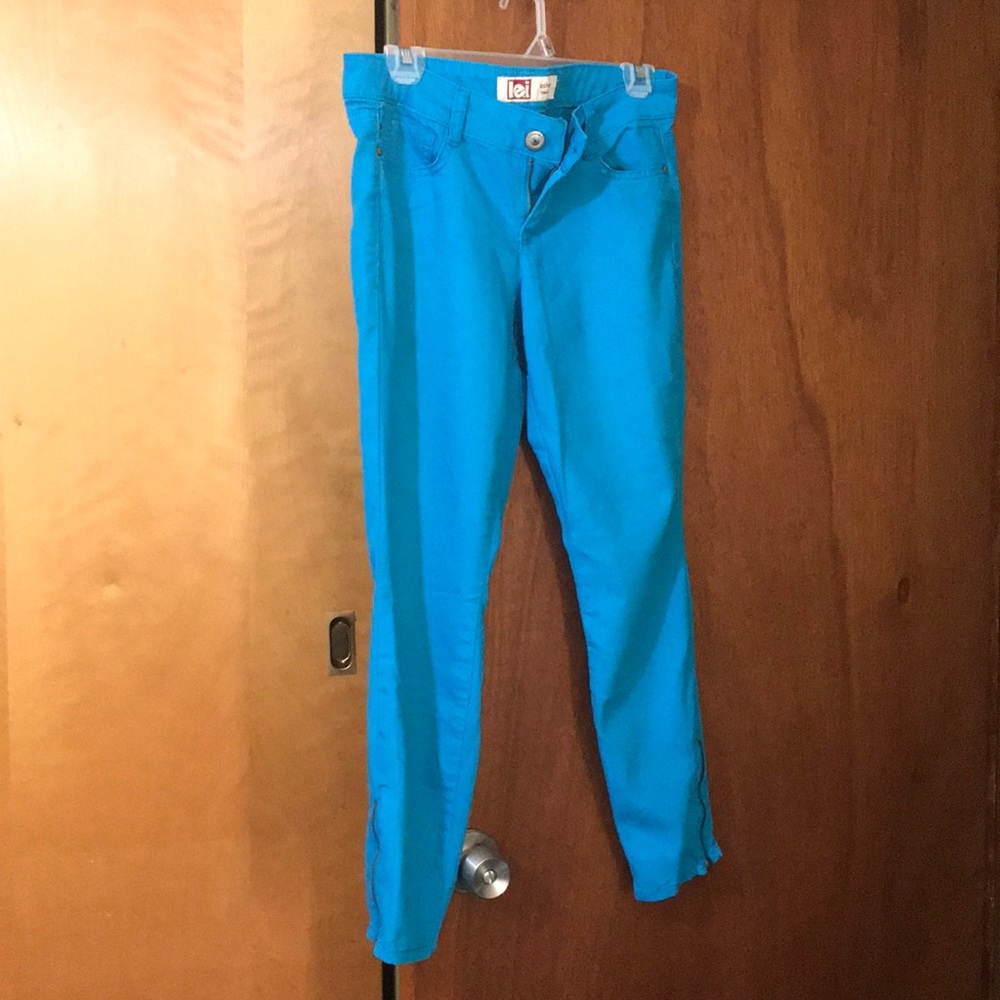 Blue low rise jeans